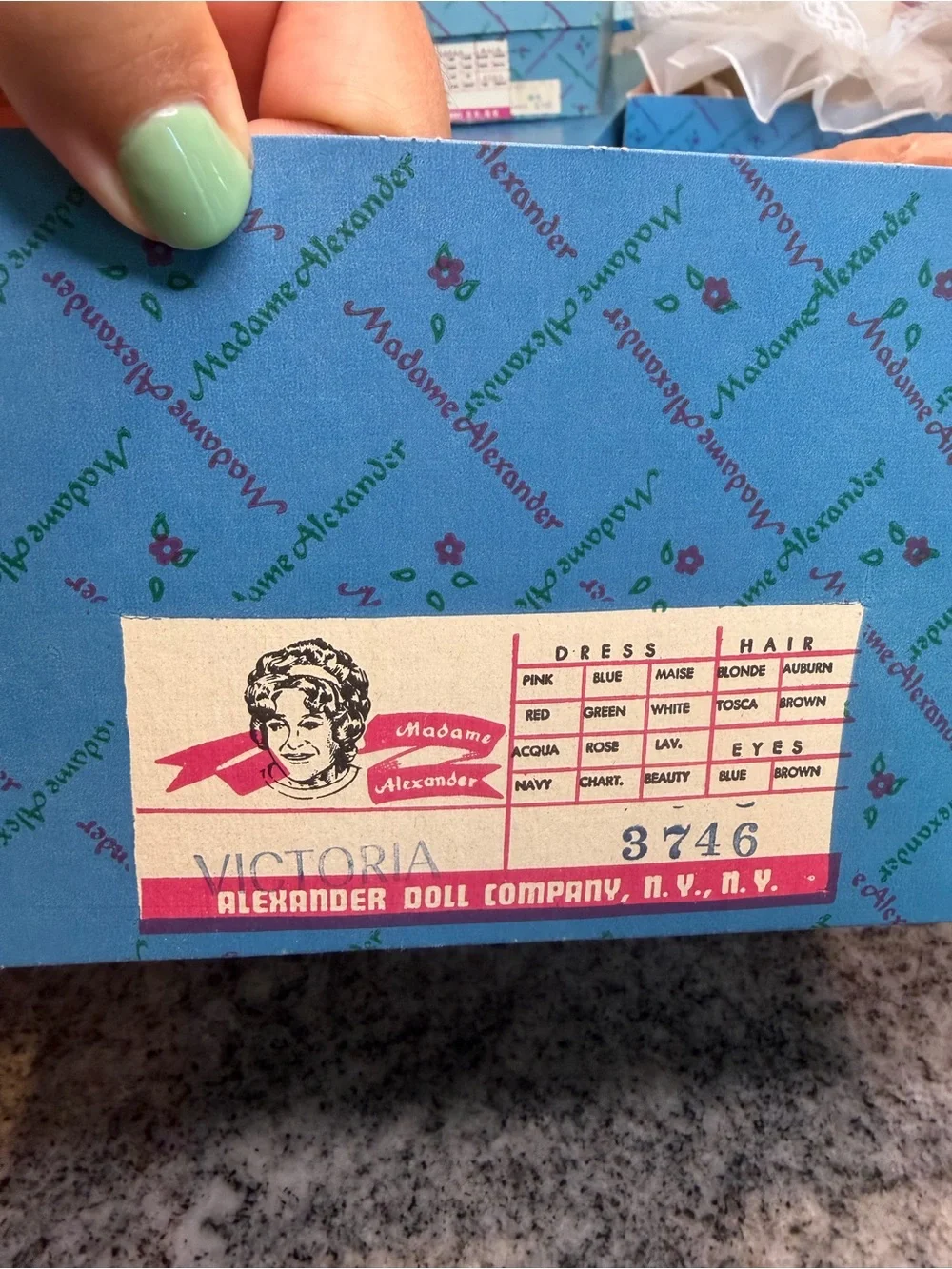 Vintage  VICTORIA 1960s Madame Alexander doll with Original Box